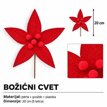 KMT Božićni ukrasni cvet sa 5 listova 7990780 Dekorativni božićni