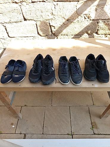 Kişi ayaqqabıları dəsti – 4 cüt - 1 cüt tünd mavi tekstil slip-on