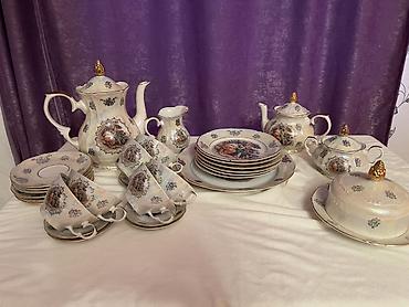 hipp cayı: Çay dəsti, rəng - Ağ, Farfor, 6 nəfərlik, Almaniya — 5