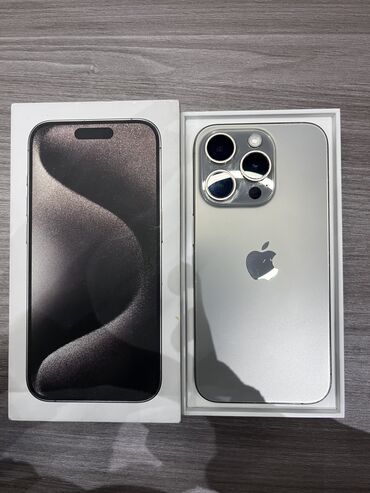 подарочный набор apple 6 в 1: IPhone 15 Pro, Колдонулган, 256 ГБ, Desert Titanium, Каптама, Куту, 87 %