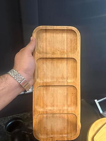 qoz: Bambukdan qəlyanaltı və sous boşqabları dəsti - Material: 100% təbii — 2