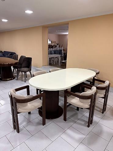 ailə agacı: Oval formalı yemək dəsti - Komplekt: 1 ədəd oval masa + 6 ədəd kreslo — 1