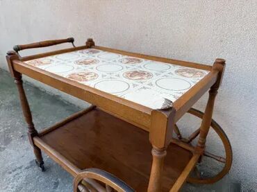 RS - Antique Drinks Carts: Stara drvena barska kolica za piće ✨ Odlično stanje 📸 Kao na slikama — 4