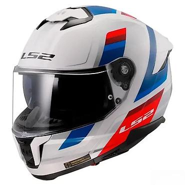 strelica: LS2 Stream II integralna moto kaciga – bela sa sportskim — 1