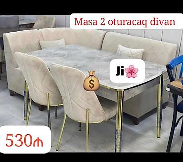 Divan və masa dəstləri: Künc divan masa oturacaq rəng seçimi var — 1