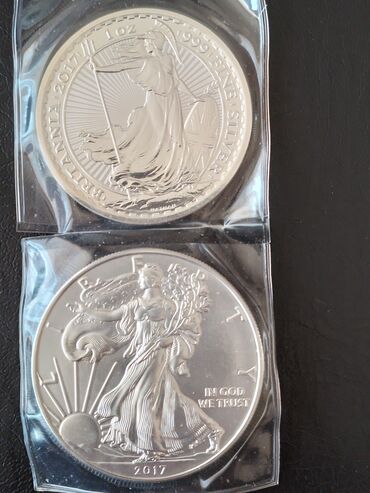 Граммофоны и патефоны: Britaniya 2017, 1oz, 999 fine silver. Liberty 2017, 1oz,999 fine