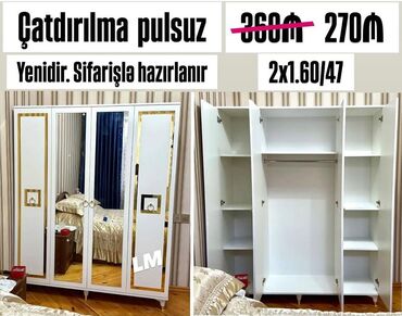Masalar və oturacaqlar: Yeni, Düz dolab, Dolab-asılqan