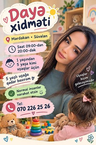 su masini sifarisi: Daya xidməti – Mərdəkan və Süvalan - İş saatları: 09:00–20:00 - Yaş — 1
