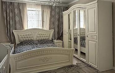 прованс: Спальный гарнитур, Б/у, Двуспальная кровать, Шкаф, Комод, В рассрочку, МДФ, цвет - Бежевый — 1