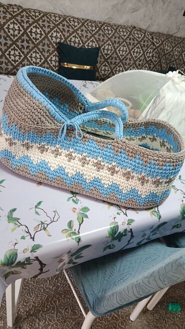 кровать двуспальная с матрасом бу: Люлька, Новый, Переноска, цвет - Голубой