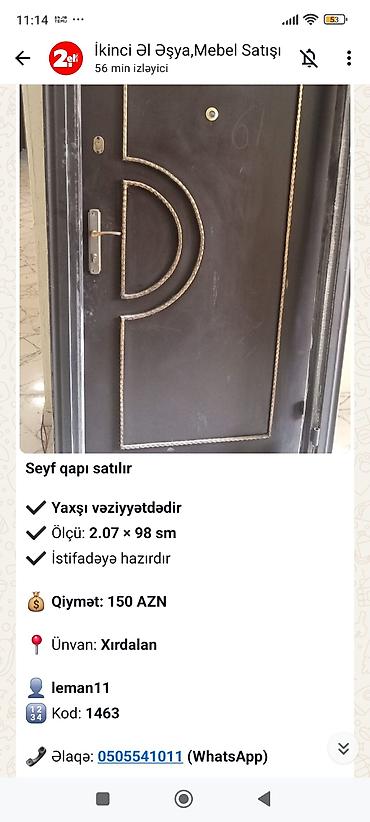 mdf qapi: Məhsul: Seyf qapı - Material: metal konstruksiya, dekorativ relyefli — 1