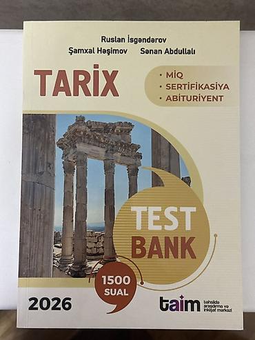xuping azerbaycan: Məhsul: “Tarix – Test Bank” kitabı (2026) Kitab təzədir və üzərində — 1