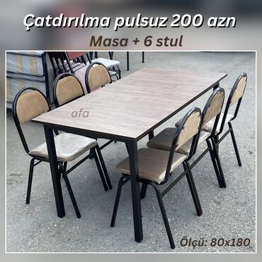 TV altlığı: Restoran, kafe, bağ, mətbəx və s üçün masa destleri Masa + 6 Stul 200
