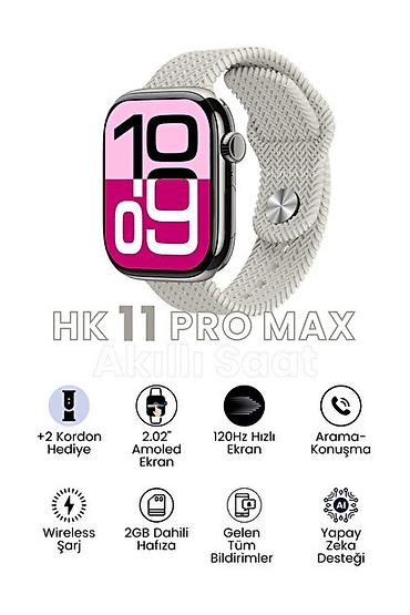 hk9 pro max: Yeni, Smart saat, Smart, Sensor ekran, rəng - Boz — 3