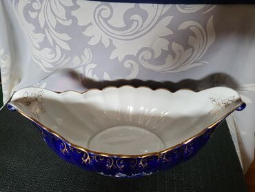 Ostali antikviteti: Cinija za voce Apro porcelan,kobalt,pozlata iz 70ih. Cinija perfektno — 5