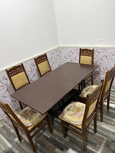 Stol ( acilan) ve 6 eded stul satilir qiymet 220 azn unvan Sumqayit
