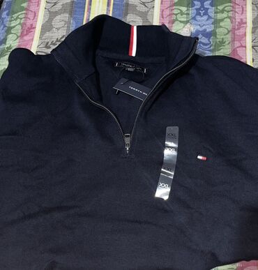 полузамок мужской: Мужской свитер, 2XL, Tommy Hilfiger, Новый, цвет - Синий