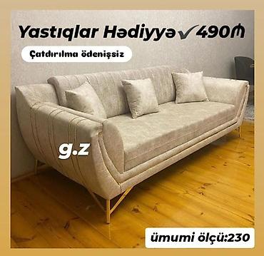 divan ayaqları: Mebel: 3 nəfərlik divan Xüsusiyyətlər: - Rəng: bej tonlarında parça - — 1