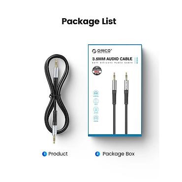 🔌 Orico-AXW-30-BK-BP (3 metr) audio kabeli smartfonlar, kompüterlər