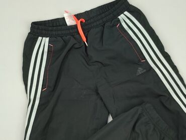 spodnie joggery czarne damskie: Spodnie dresowe, Adidas, 14 lat, 164, stan - Dobry