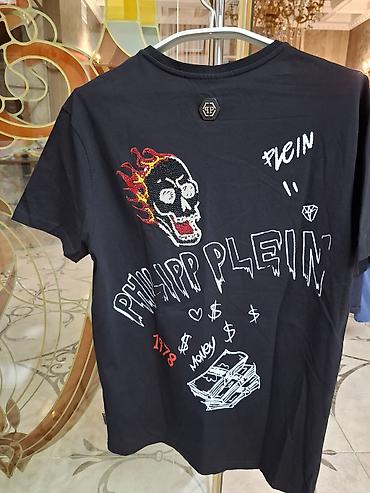 qara pp: Philipp Plein kişi T‑şörtü - Rəng: qara - Stil: qrafik/rok ilhamlı — 2