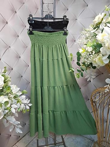 patike baletanke: Ženska boho suknja – dužina maxi/midi, sa širokim rastegljivim šmokom — 3