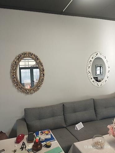 berber mirror second hand: Овальное настенное зеркало в резной раме - Форма: овальная - Рама — 3