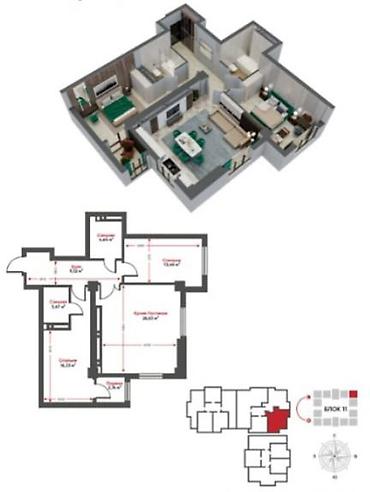 Новостройки от застройщика: Строится, Элитка, 3 комнаты, 76 м² — 4