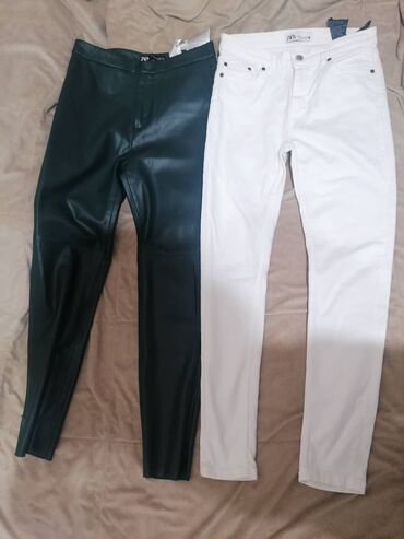 lakovane pantalone: Visok struk, Skinny