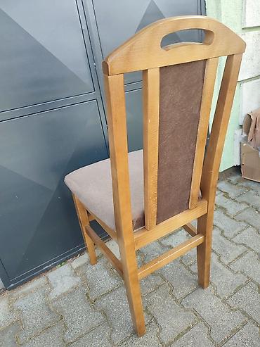 Stolice: Drvena trpezarijska stolica sa naslonom - Konstrukcija: masivno drvo — 1