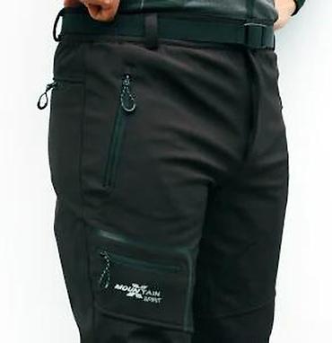 Trenerke: Muške planinarske/trekking pantalone – crne - Softshell materijal — 19