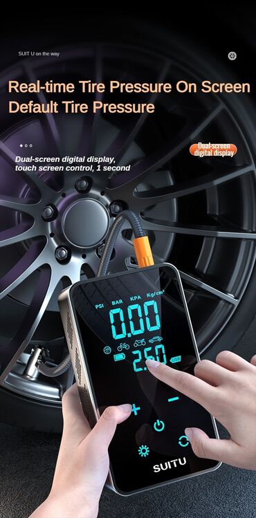 Avtomobil kompressorları və nasosları: Çox mükəmməl Sensor model Üzəri ekran qoruyucu LED SOS işıqları — 8