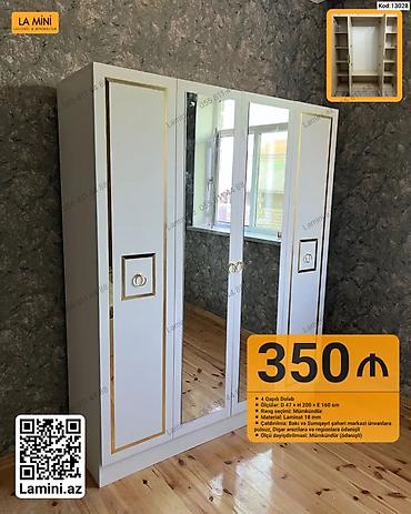 LA MINI 4 qapılı dolab — kod: 13028 - Ölçülər: D 47 × H 200 × E 160