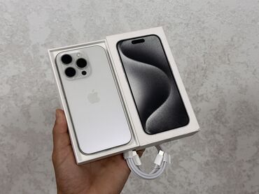 продаю айфон xs: IPhone 15 Pro, Колдонулган, 256 ГБ, White Titanium, Куту, Каптама, Заряддоочу түзүлүш, 88 %