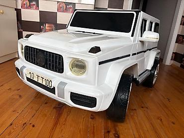 ucuz kask: Uşaq üçün elektrikli maşın – ağ rəngdə, Mercedes G-Class (AMG — 6