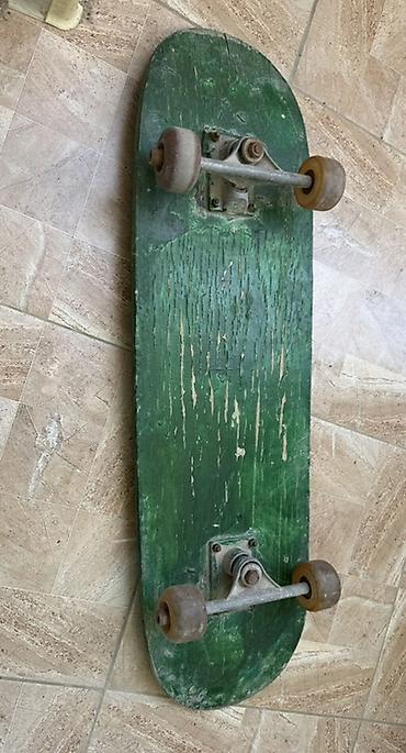 rulman: Yaxta taxtası (skateboard), yaşıl rəngli, tam komplekt: - Taxta gövdə — 2