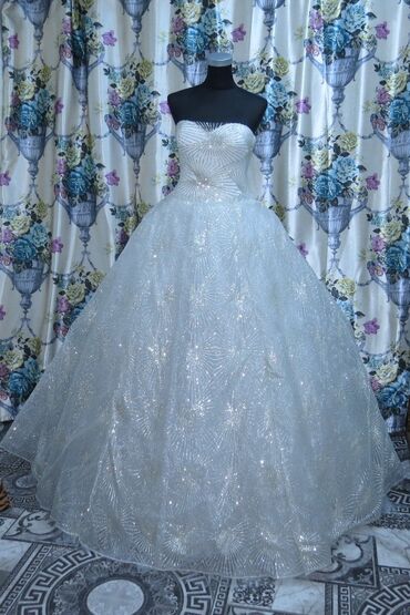 бишкек одежда оптом: Үлпөт көйнөгү, To be Bride, 4XL (EU 48), Корсети менен, Бели өйдө көтөрүлүп турат, Фатин, Барпайган, Түркия, Глиттер, Пайеткалар, Колдонулган
