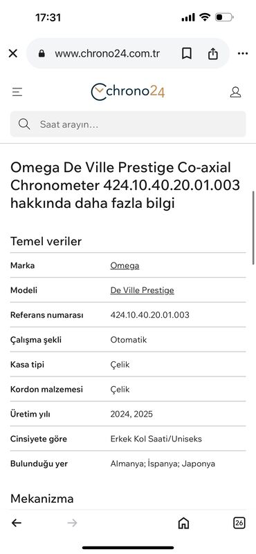 Qol saatları: Yeni, Qol saatı, Omega — 3