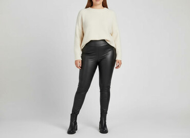 legginsy ocieplane skóra: Legginsy Ze skóry ekologicznej damskie, rozmiar XL