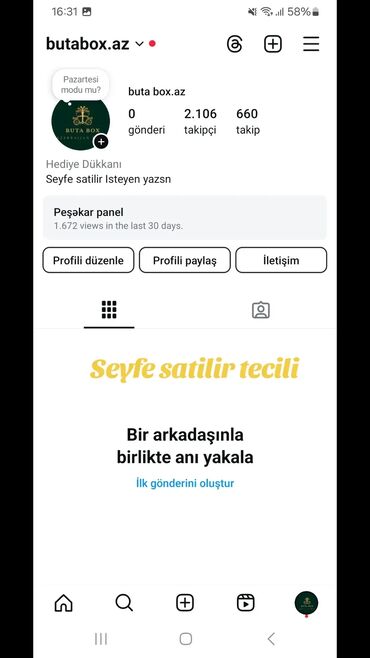 Oyun diskləri və kartricləri: 3k yaxin instagram hesabi satilir tecili pul lazmdi 10azn