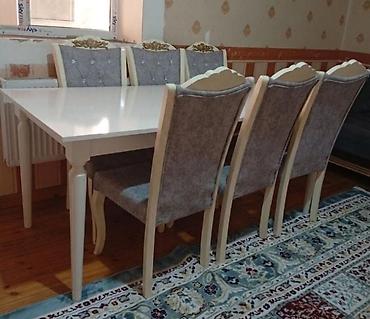 Qonaq otağı üçün, İşlənmiş, Açılmayan, Dördbucaq masa, 6 stul lalafo.az -da Qonaq otağı üçün, İşlənmiş, Açılmayan, Dördbucaq masa, 6 stul