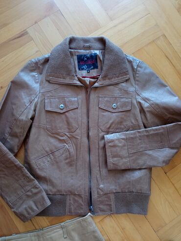 kozna jakna zimska: Leather jacket Genuine leather, L (EU 52), color - Brown