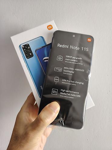 Redmi Note 11S, 128 GB, rəng - Göy, Barmaq izi, İki sim kartlı, Face ID