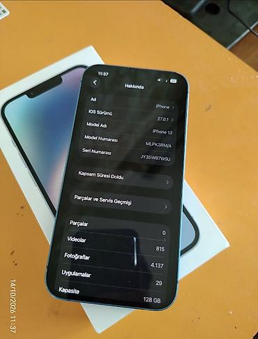 iphone 15 pro max korpus: IPhone 13, 128 GB, Mavi, Simsiz şarj, Face ID — 3