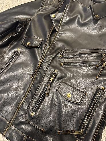 x9 pro max skuter: Motosiklet üslubunda qara dəri gödəkçə - Material: qara (taxıl — 2