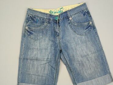 szerokie krótkie spodenki jeansowe: Krótkie spodenki, Cherokee, 14 lat, 164, stan - Dobry