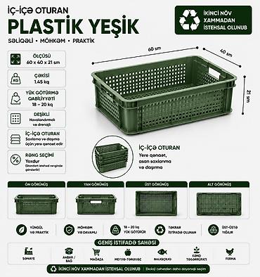 Digər mağaza avadanlığı: Plastik yeşik(tara,sebet,yesik,qutu) istehsalı. ölçülər 60/40/10sm -da lalafo.az — 15 Digər mağaza avadanlığı: Plastik yeşik(tara,sebet,yesik,qutu) istehsalı. ölçülər 60/40/10sm — 15