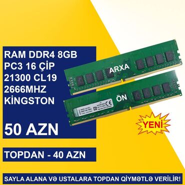 Operativ yaddaş (RAM): Kompüter üçün Ramlar (DDR2/DDR3/DDR4) SAYLA ALANA VƏ USTALARA TOPDAN — 6