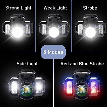Lov i ribolov: Naglavna lampa LED senzor pokreta zum 360 stepeni Novo! Lampa na glavi — 3