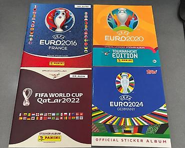 Məhsul: Futbol turnirlərinə aid rəsmi stiker albomları dəsti Tərkib